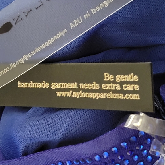 Nylon Apparel Navy Blue Rhinestone Pleated Flare Skort New - Picture 11 of 12